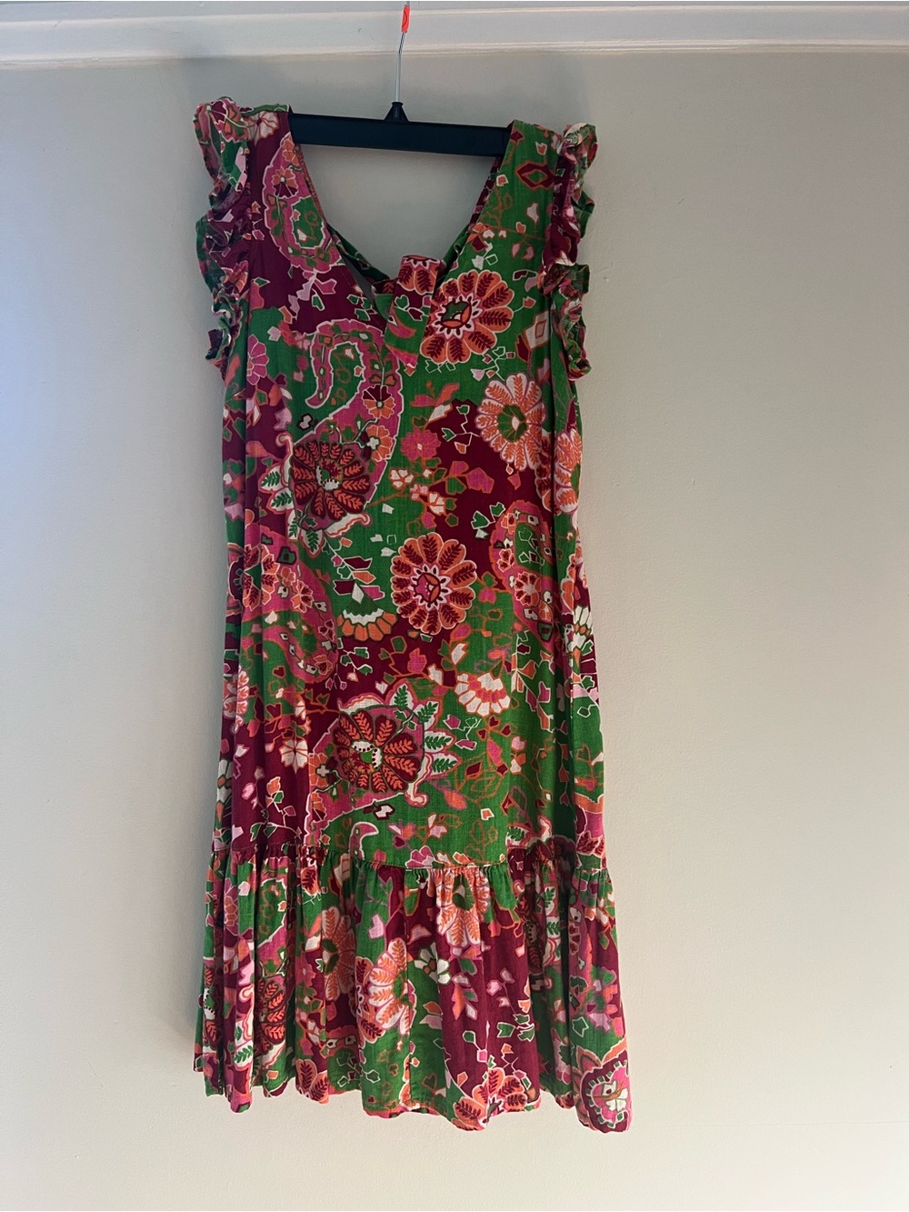 next Floral High-Low Dress in Pink & Green